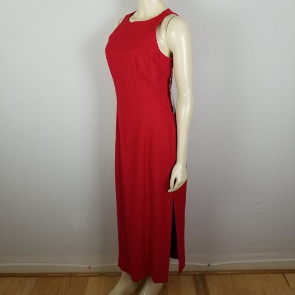 Vintage Jennifer Jeffries red long length open back formal red dress sz 6 - Picture 4 of 8